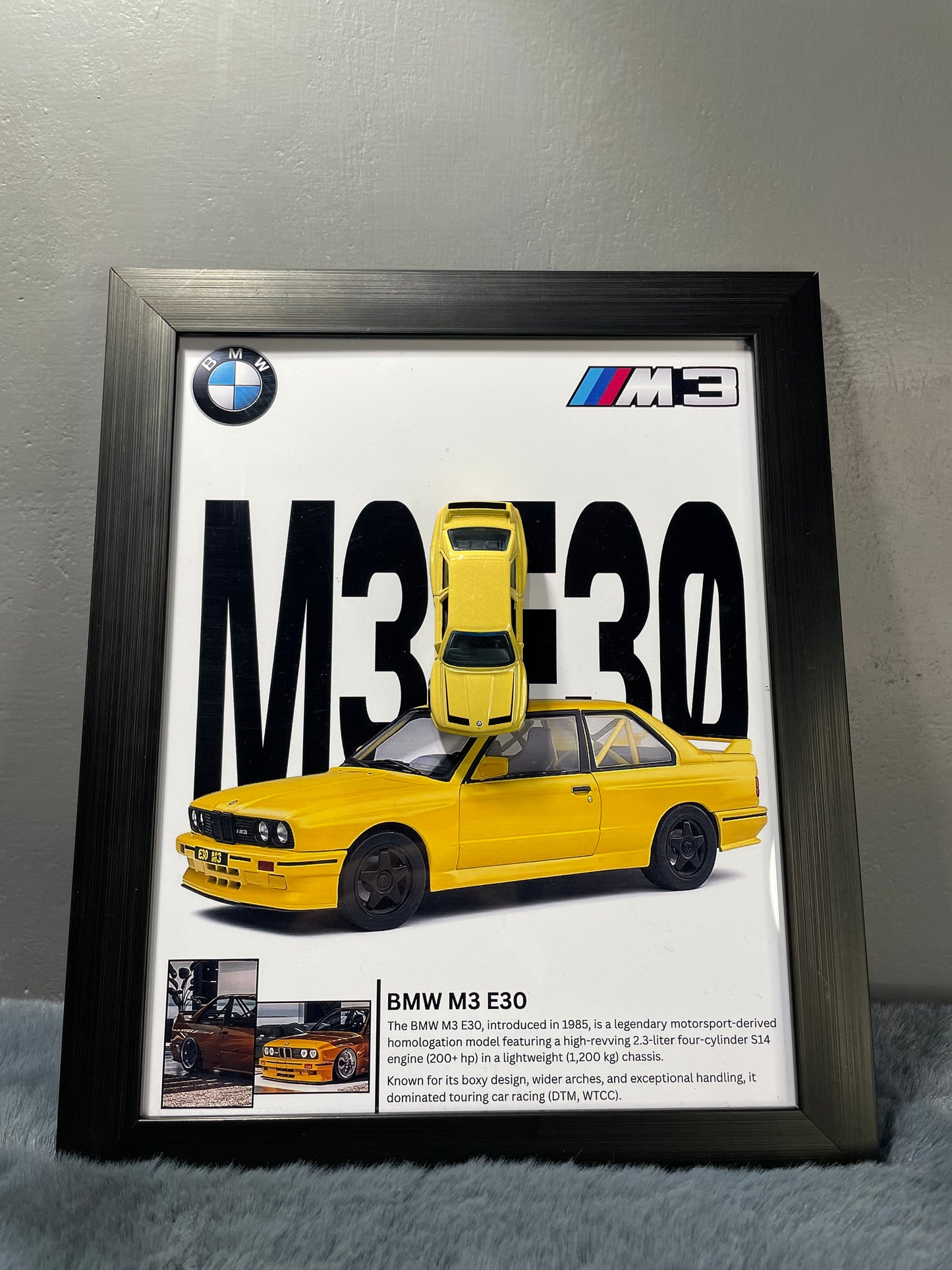 BMW '96 M3 E30 | Hotwheels Frame | Car Scale - 1:64 | Cars Wall Art