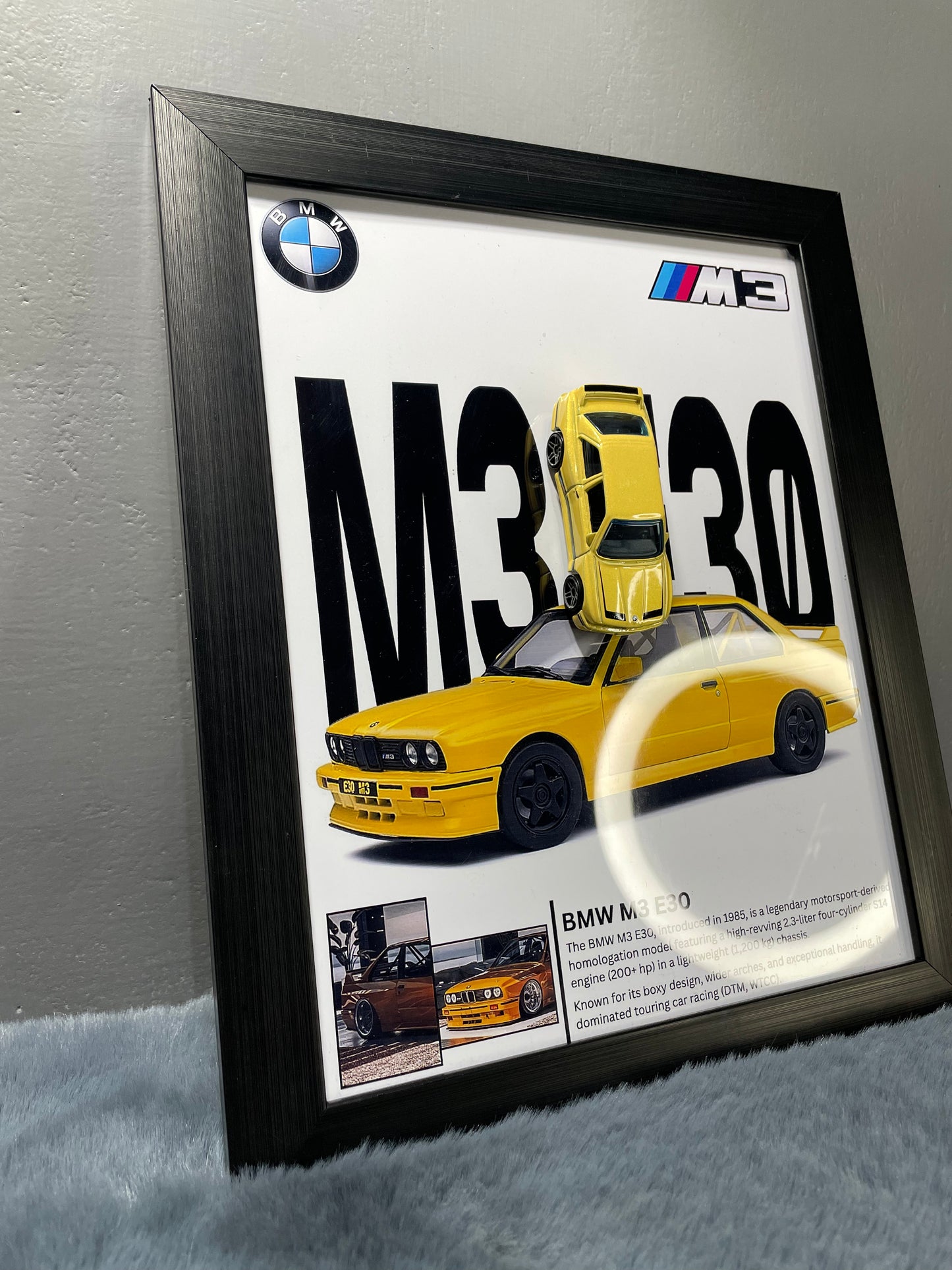 BMW '96 M3 E30 | Hotwheels Frame | Car Scale - 1:64 | Cars Wall Art