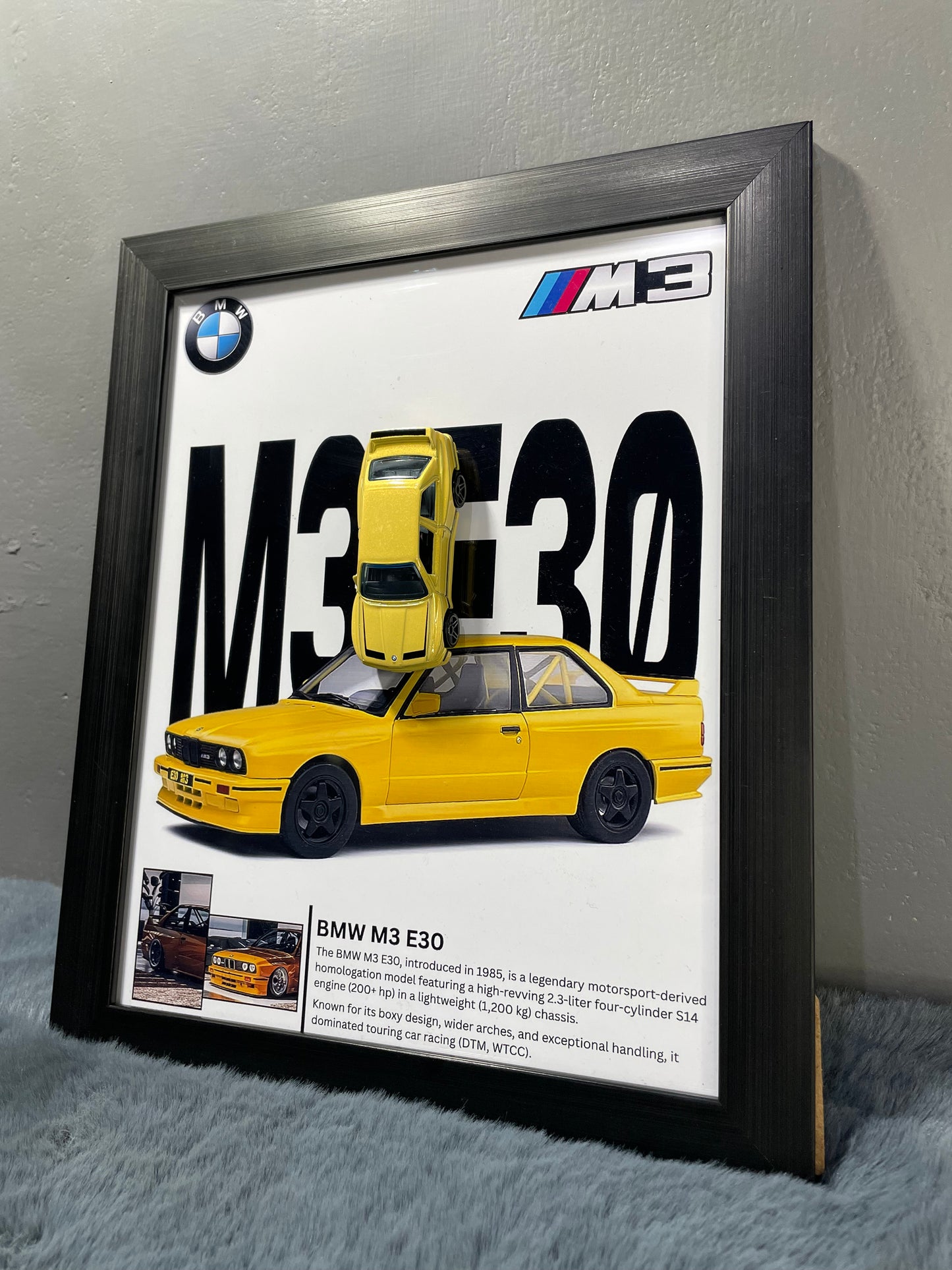 BMW '96 M3 E30 | Hotwheels Frame | Car Scale - 1:64 | Cars Wall Art