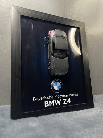 BMW Z4 | Kinsmart Licensed Model - Car Scale 1:36 | 3D Diecast Frame | Cars Wall Art