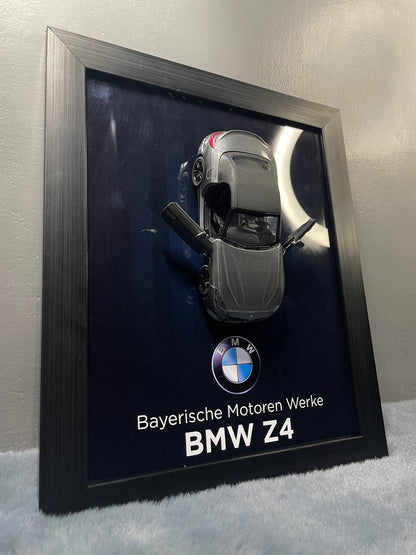 BMW Z4 | Kinsmart Licensed Model - Car Scale 1:36 | 3D Diecast Frame | Cars Wall Art