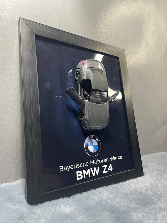 BMW Z4 | Kinsmart Licensed Model - Car Scale 1:36 | 3D Diecast Frame | Cars Wall Art