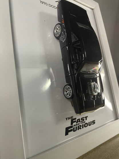 Dodge Charger 1970 - Car Scale 1:32 | 3D Diecast Frame | Cars Wall Art