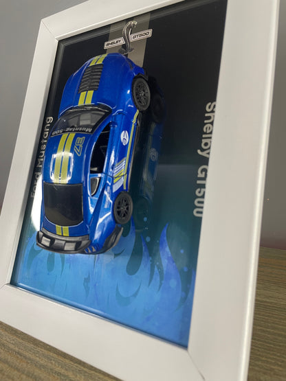 Ford Mustang GT500 - Car Scale 1:36 | 3D Diecast Frame | Cars Wall Art