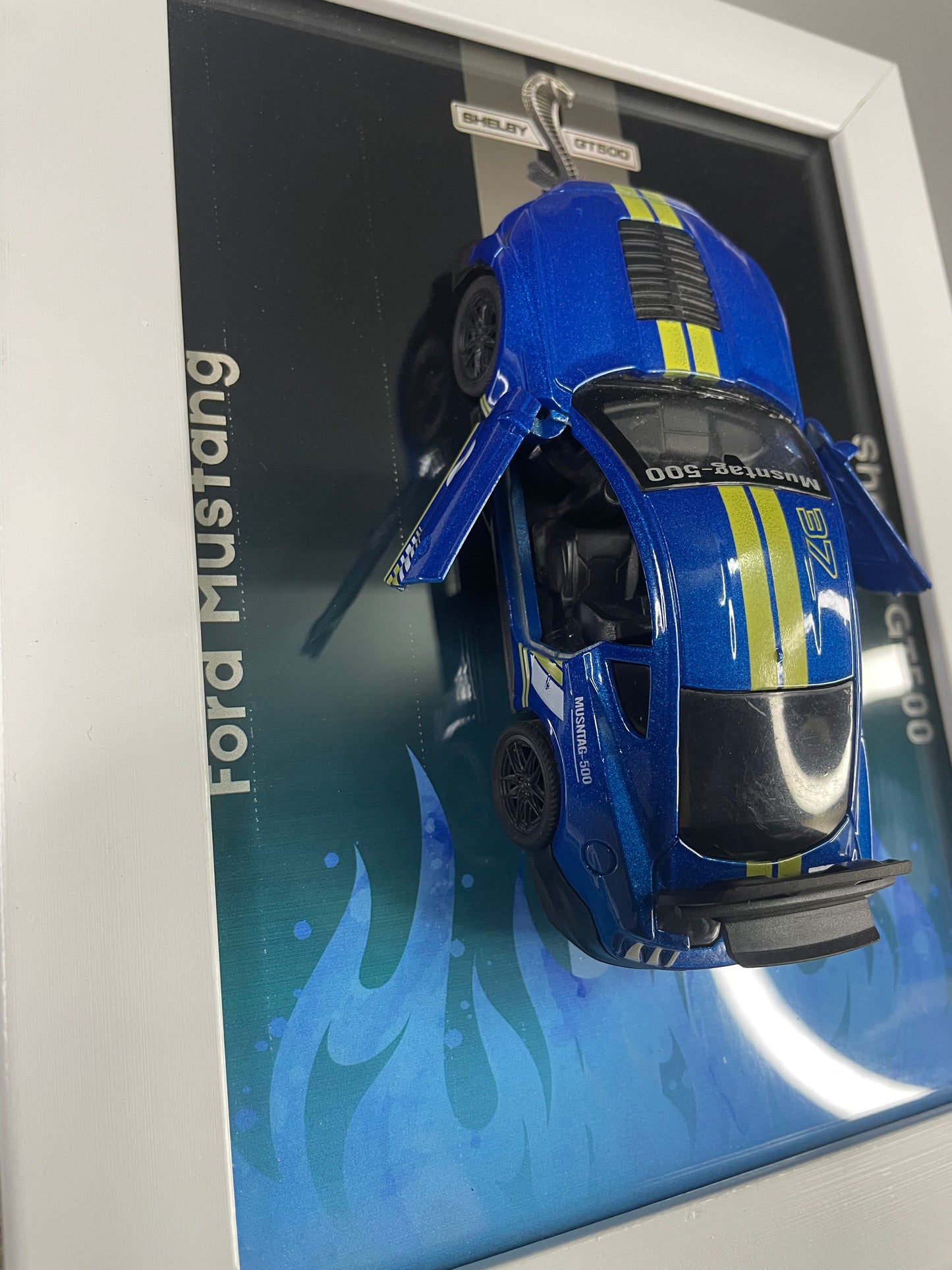 Ford Mustang GT500 - Car Scale 1:36 | 3D Diecast Frame | Cars Wall Art