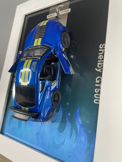 Ford Mustang GT500 - Car Scale 1:36 | 3D Diecast Frame | Cars Wall Art
