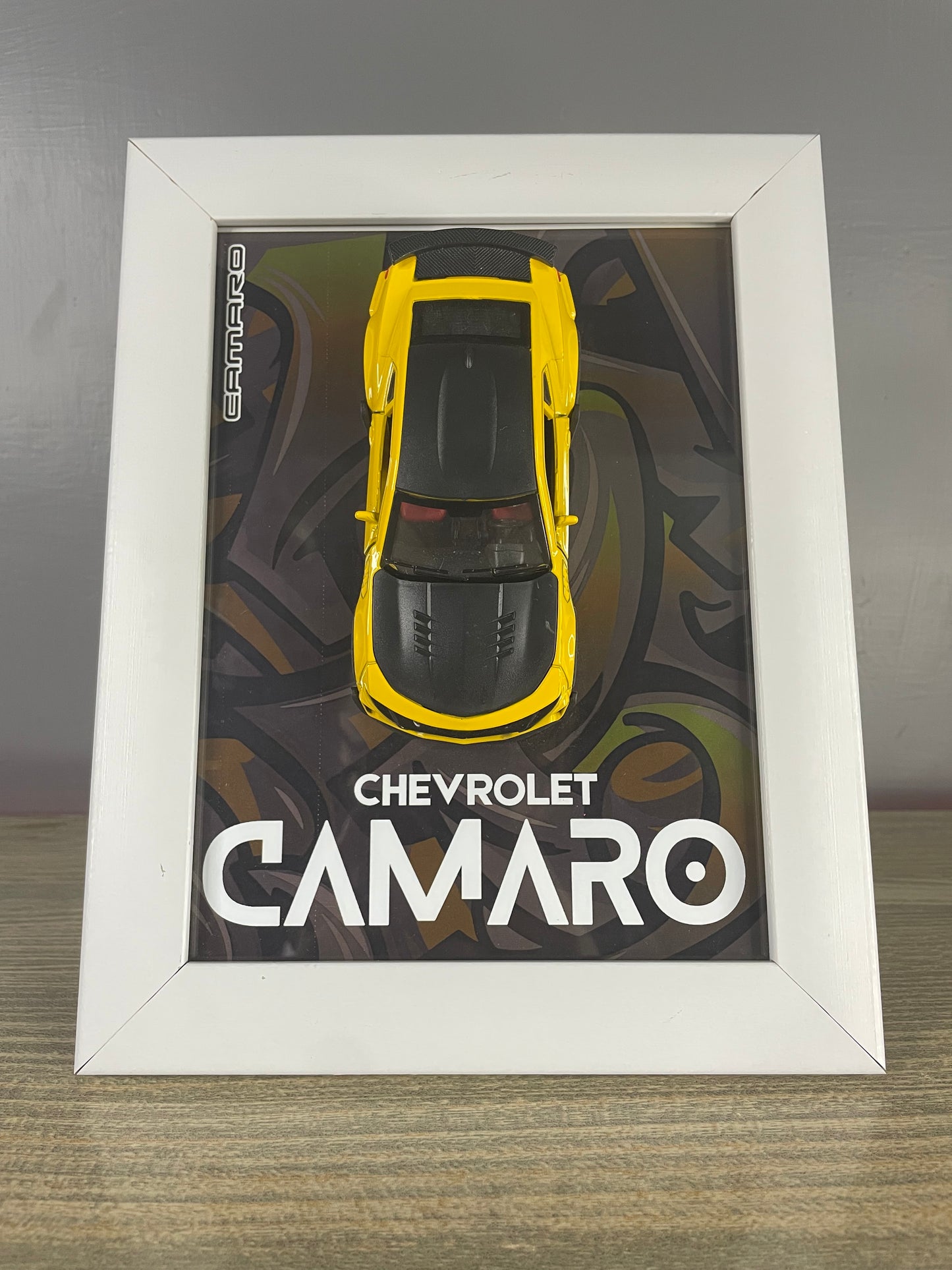 Chevrolet Camaro - Car Scale 1:36 | 3D Diecast Frame | Cars Wall Art