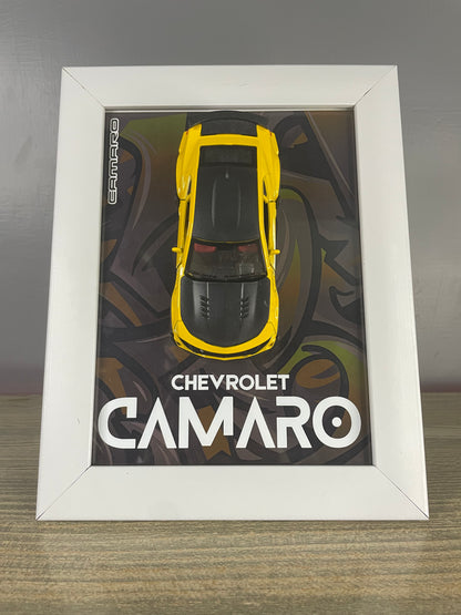 Chevrolet Camaro - Car Scale 1:36 | 3D Diecast Frame | Cars Wall Art