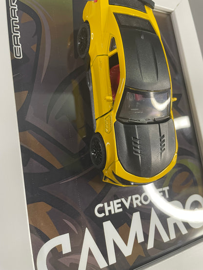 Chevrolet Camaro - Car Scale 1:36 | 3D Diecast Frame | Cars Wall Art