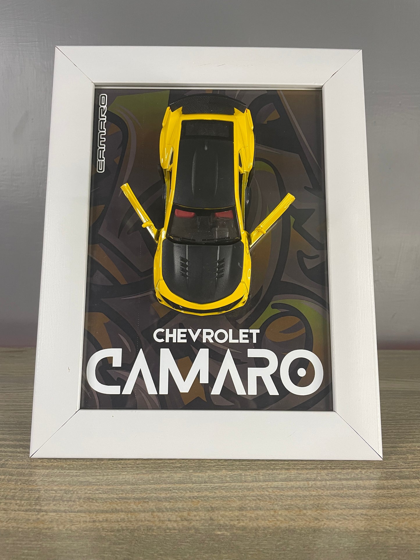 Chevrolet Camaro - Car Scale 1:36 | 3D Diecast Frame | Cars Wall Art