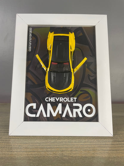 Chevrolet Camaro - Car Scale 1:36 | 3D Diecast Frame | Cars Wall Art