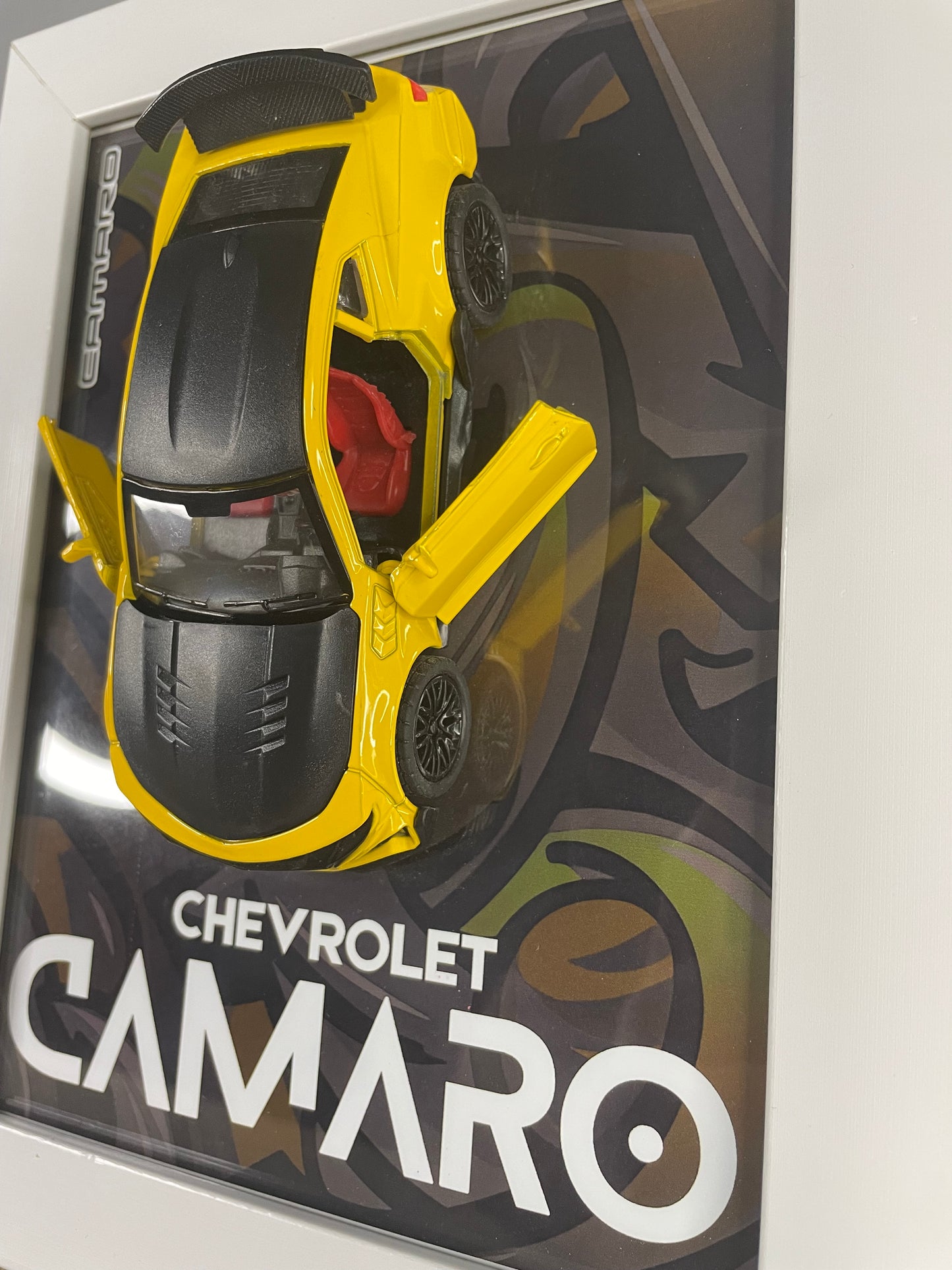 Chevrolet Camaro - Car Scale 1:36 | 3D Diecast Frame | Cars Wall Art