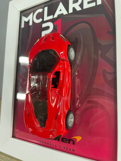 McLaren P1  - Car Scale 1:36 | 3D Diecast Frame | Cars Wall Art