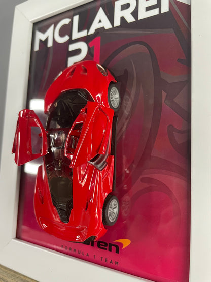McLaren P1  - Car Scale 1:36 | 3D Diecast Frame | Cars Wall Art