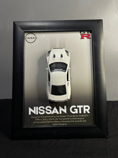 Nissan GT-R R35 - Car Scale 1:36 | 3D Diecast Frame | Cars Wall Art