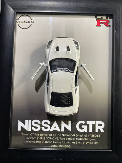 Nissan GT-R R35 - Car Scale 1:36 | 3D Diecast Frame | Cars Wall Art