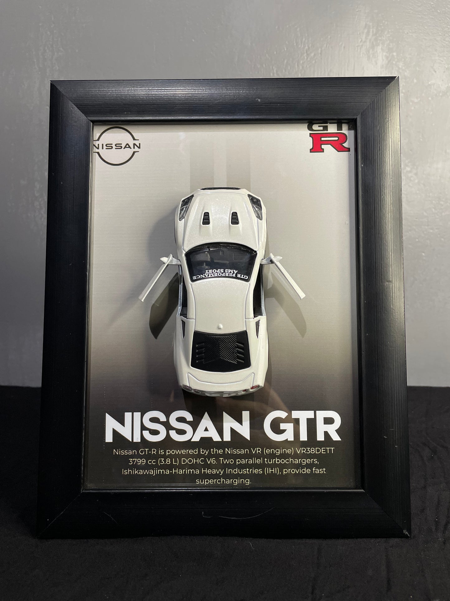 Nissan GT-R R35 - Car Scale 1:36 | 3D Diecast Frame | Cars Wall Art