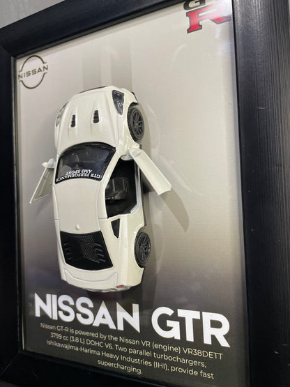 Nissan GT-R R35 - Car Scale 1:36 | 3D Diecast Frame | Cars Wall Art