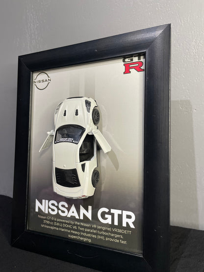 Nissan GT-R R35 - Car Scale 1:36 | 3D Diecast Frame | Cars Wall Art