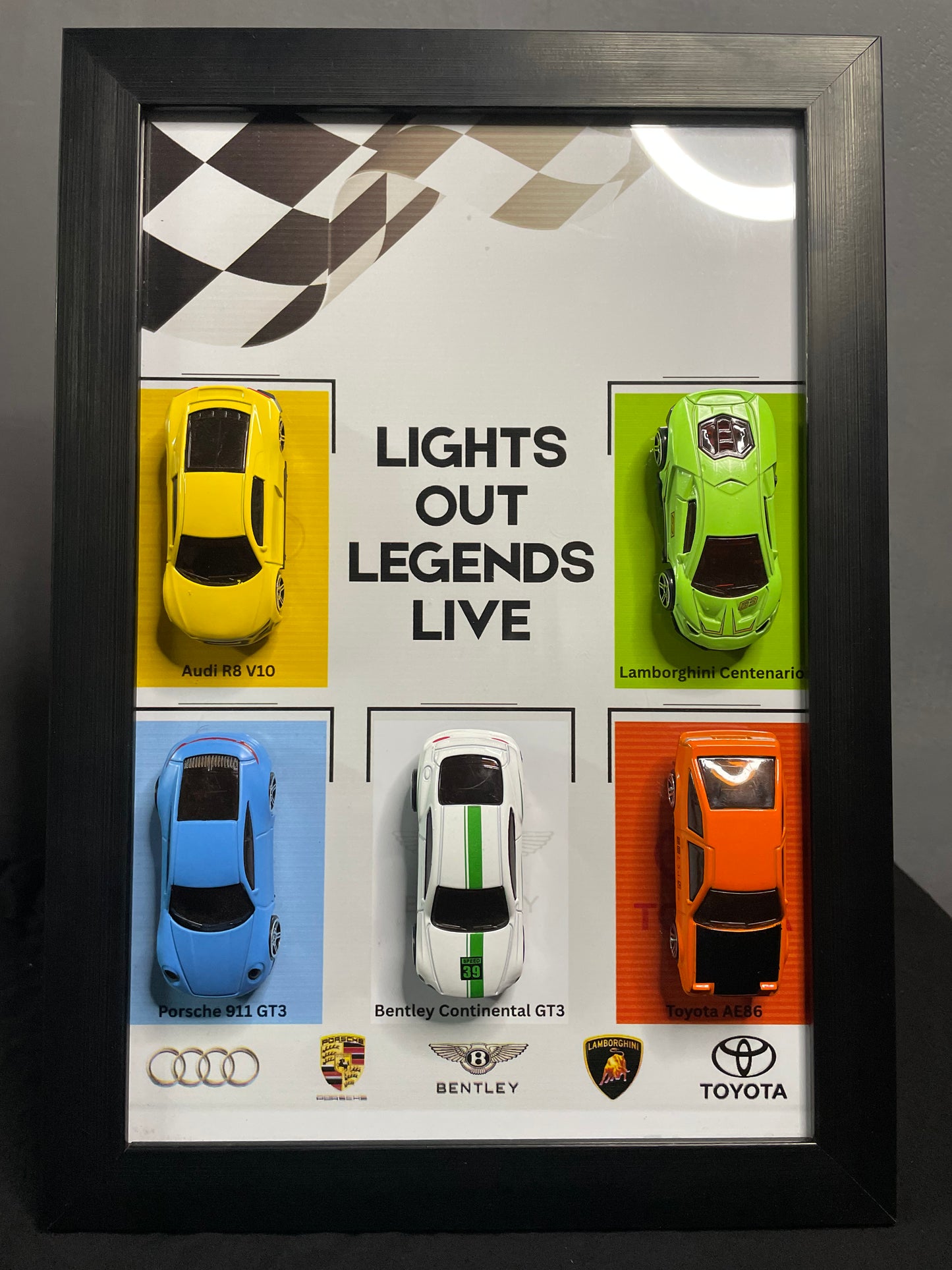 05 Super Car Collection  - Car Scale 1:36 | 3D Diecast Frame | Cars Wall Art