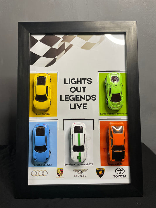 05 Super Car Collection  - Car Scale 1:36 | 3D Diecast Frame | Cars Wall Art