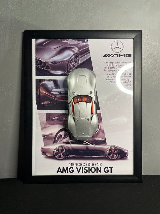 AMG Vision GT Mercedes | Car Scale 1:24 | 3D Diecast Frame | Cars Wall Art