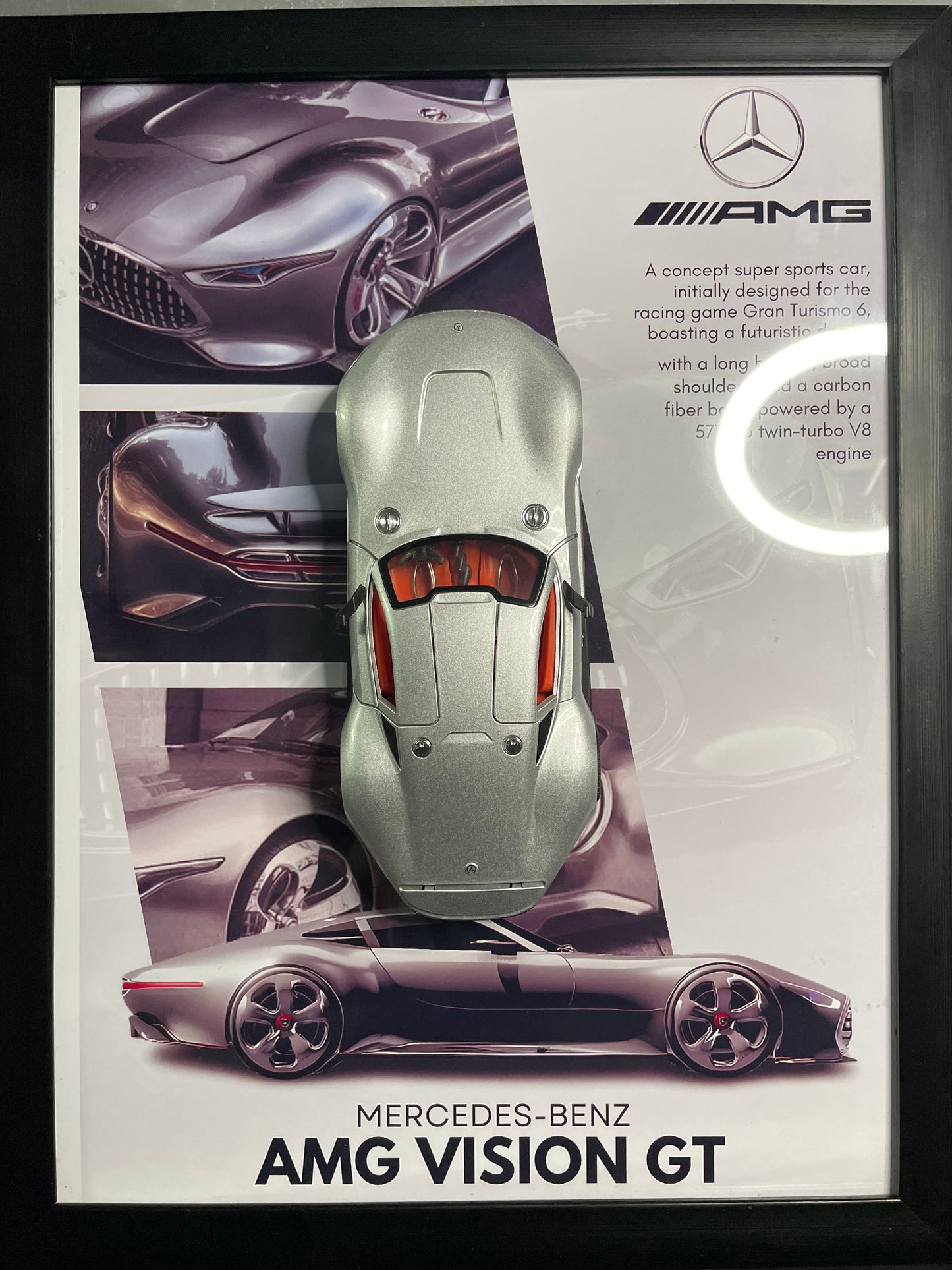AMG Vision GT Mercedes | Car Scale 1:24 | 3D Diecast Frame | Cars Wall Art