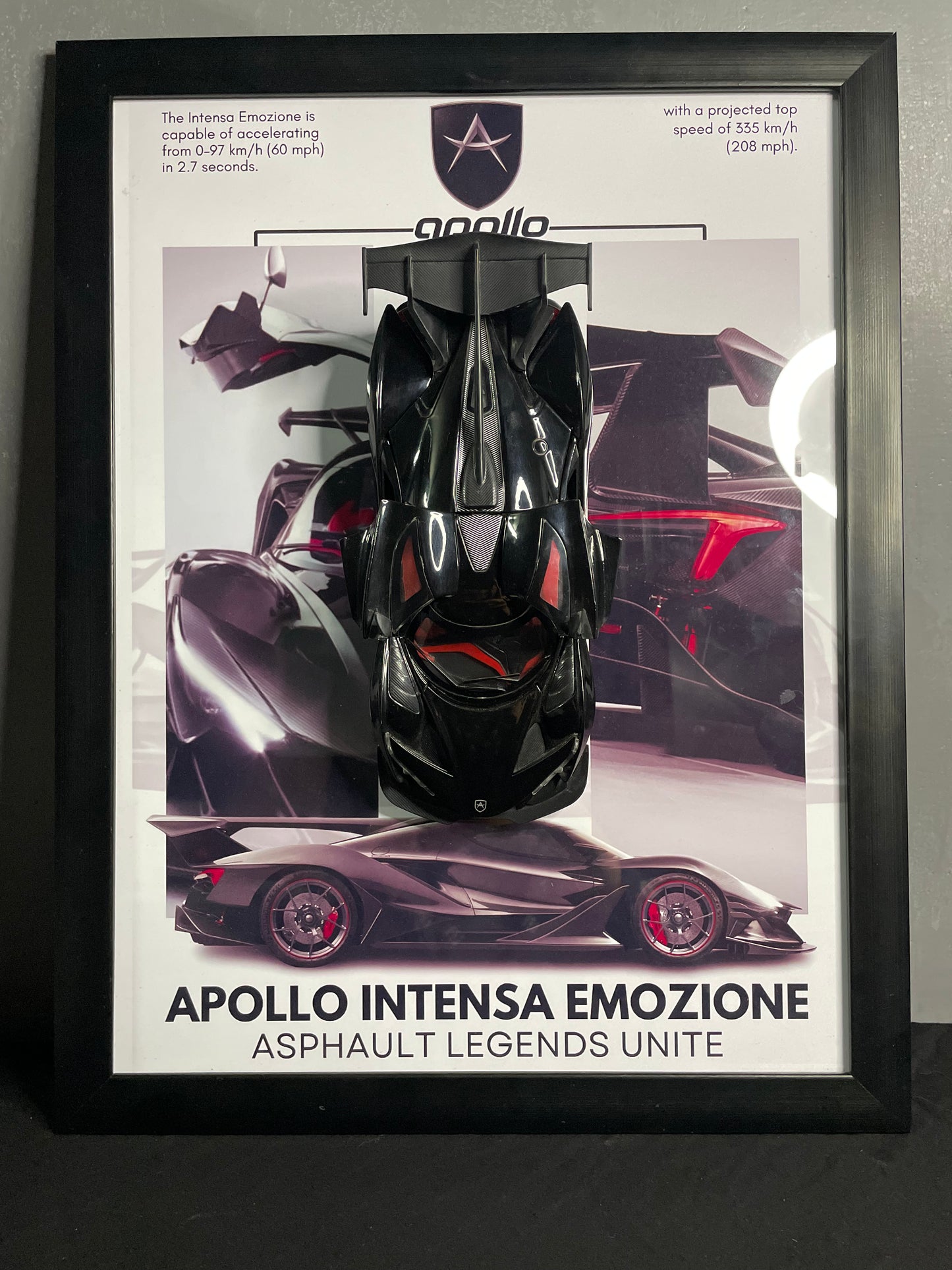 Apollo IE | Car Scale 1:24 | 3D Diecast Frame | Cars Wall Art