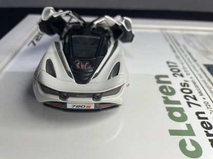 McLaren 720S | Kinsmart Official Licensed Model - Car Scale 1:36 | 3D Diecast Frame | Cars Wall Art