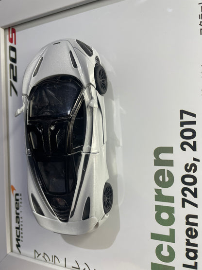 McLaren 720S | Kinsmart Official Licensed Model - Car Scale 1:36 | 3D Diecast Frame | Cars Wall Art