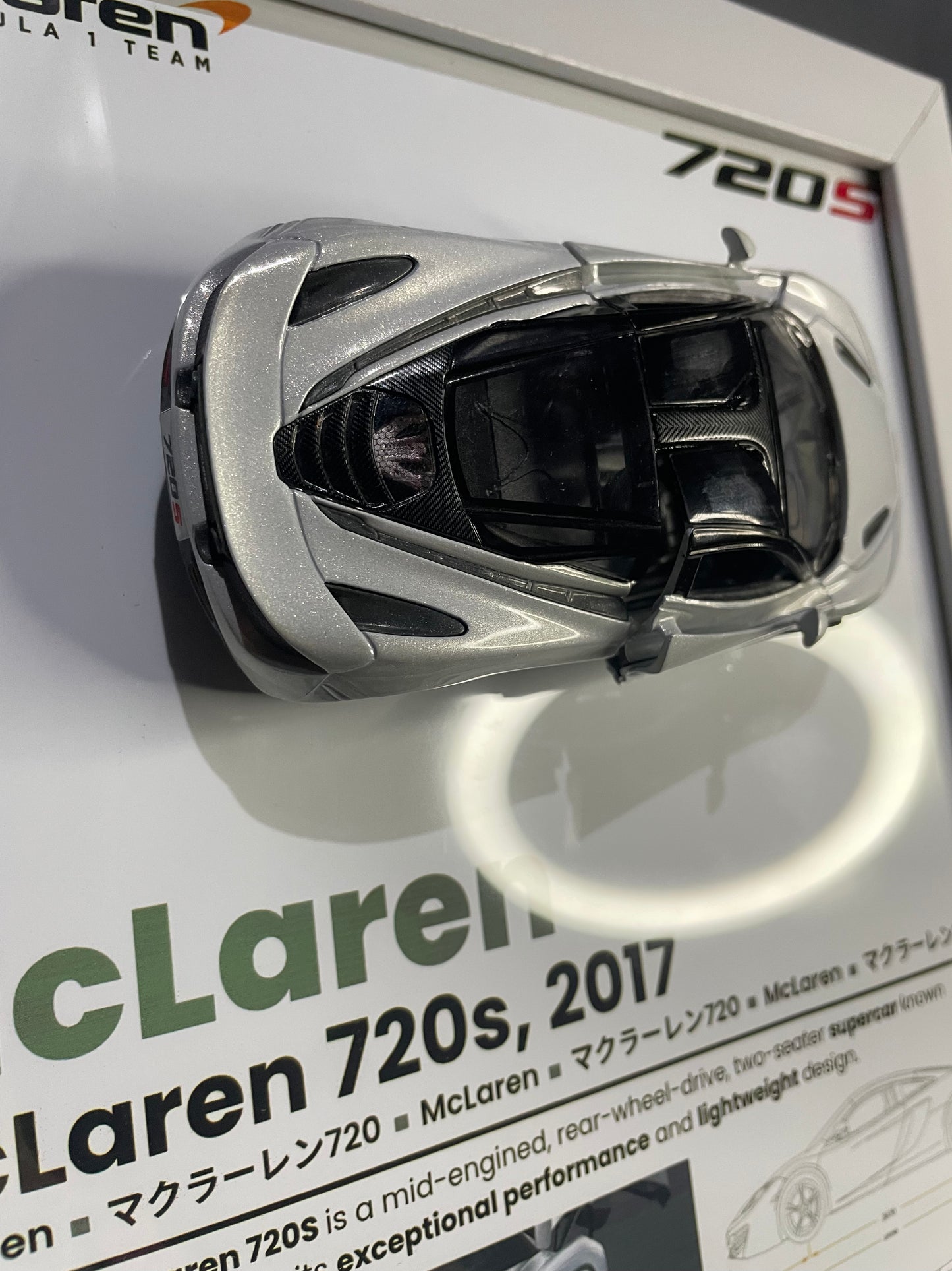 McLaren 720S | Kinsmart Official Licensed Model - Car Scale 1:36 | 3D Diecast Frame | Cars Wall Art