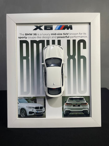BMW X6 | Kinsmart Official Licensed Model - Car Scale 1:36 | 3D Diecast Frame | Cars Wall Art