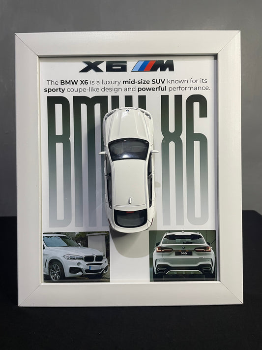 BMW X6 | Kinsmart Official Licensed Model - Car Scale 1:36 | 3D Diecast Frame | Cars Wall Art