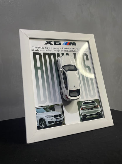 BMW X6 | Kinsmart Official Licensed Model - Car Scale 1:36 | 3D Diecast Frame | Cars Wall Art