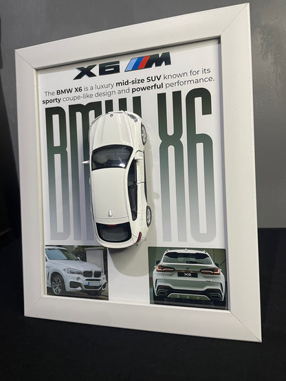BMW X6 | Kinsmart Official Licensed Model - Car Scale 1:36 | 3D Diecast Frame | Cars Wall Art