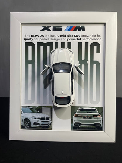 BMW X6 | Kinsmart Official Licensed Model - Car Scale 1:36 | 3D Diecast Frame | Cars Wall Art