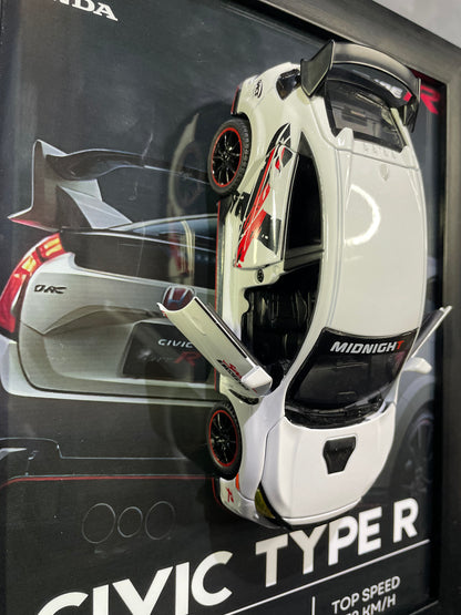 Civic Type R | Car Scale 1:32 | 3D Diecast Frame | Cars Wall Art