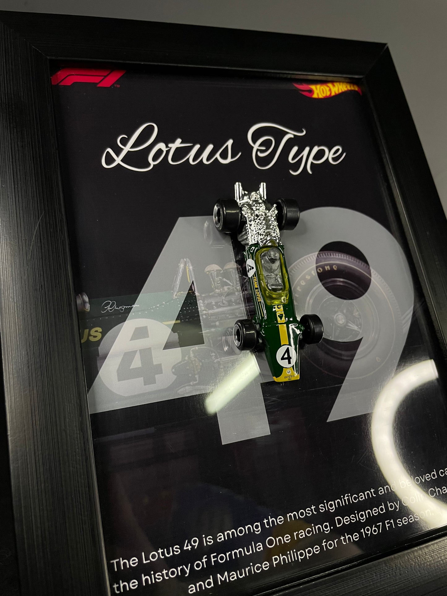 Lotus Type 49 - Hot Wheels | 3D Diecast Frame | Cars Wall Art