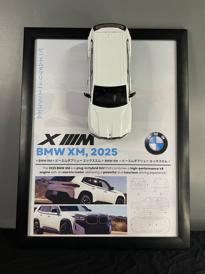 BMW XM | Car Scale 1:24 | 3D Diecast Frame | Cars Wall Art