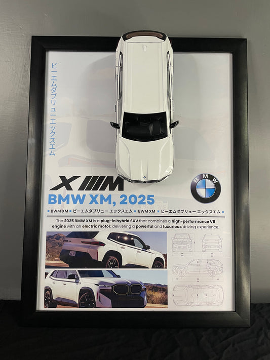 BMW XM | Car Scale 1:24 | 3D Diecast Frame | Cars Wall Art