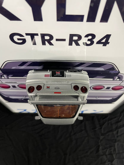 Nissan Skyline GT-R R34 | Car Scale 1:24 | 3D Diecast Frame | Cars Wall Art