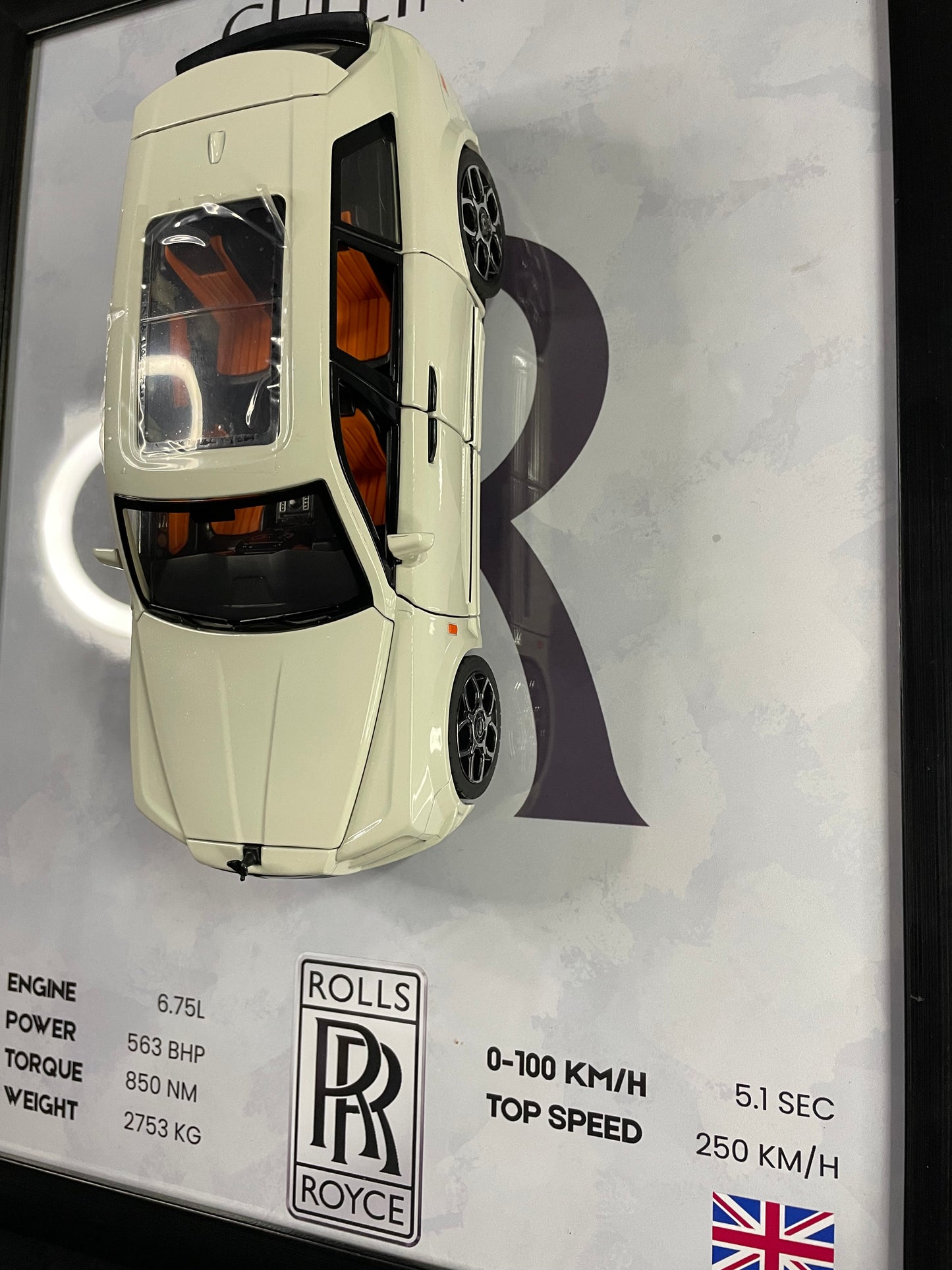 Rolls-Royce Cullinan | Car Scale 1:18 | 3D Diecast Frame | Cars Wall Art