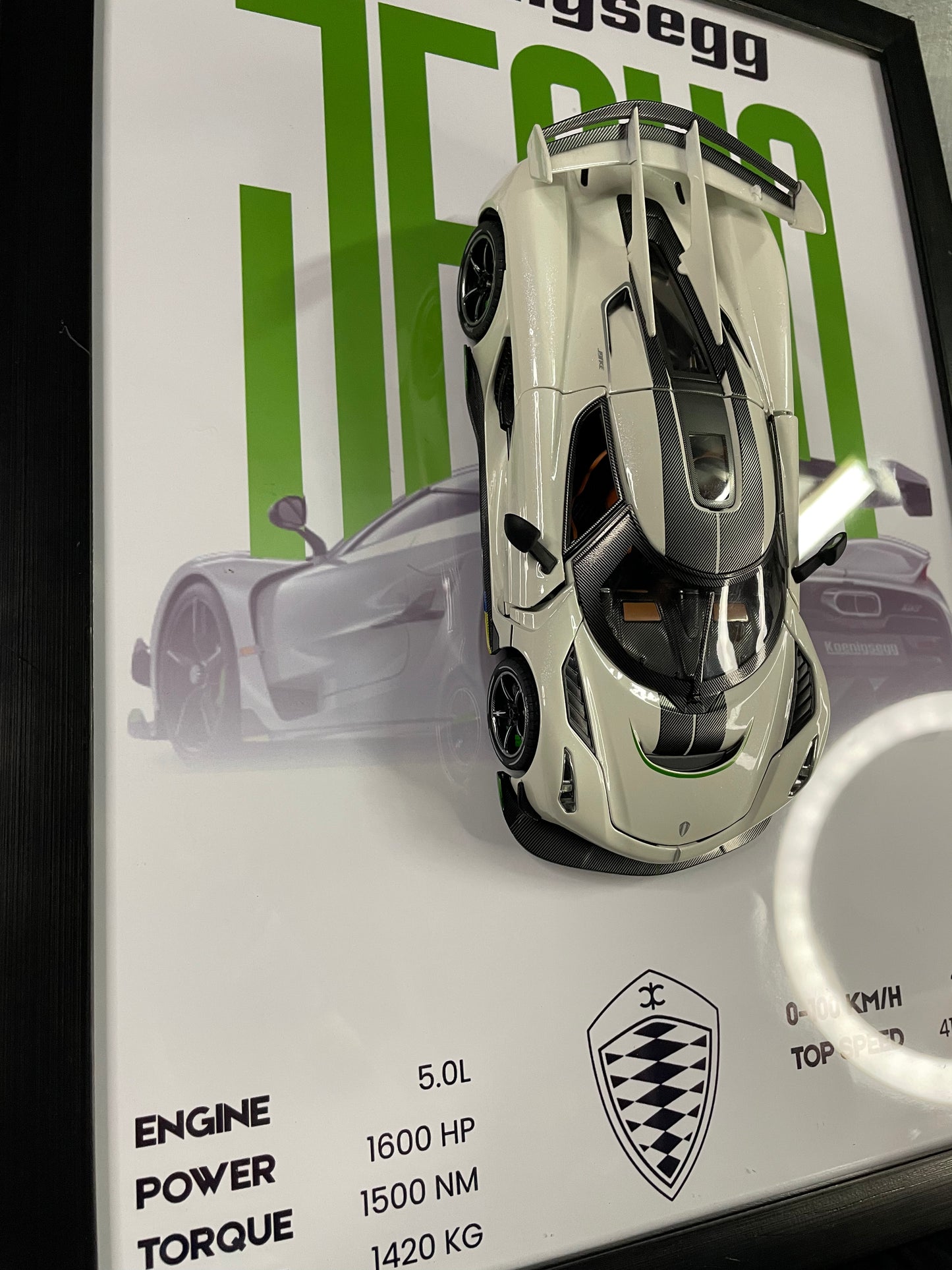 Koenigsegg Jesko | Car Scale 1:24 | 3D Diecast Frame | Cars Wall Art