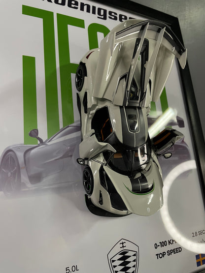 Koenigsegg Jesko | Car Scale 1:24 | 3D Diecast Frame | Cars Wall Art