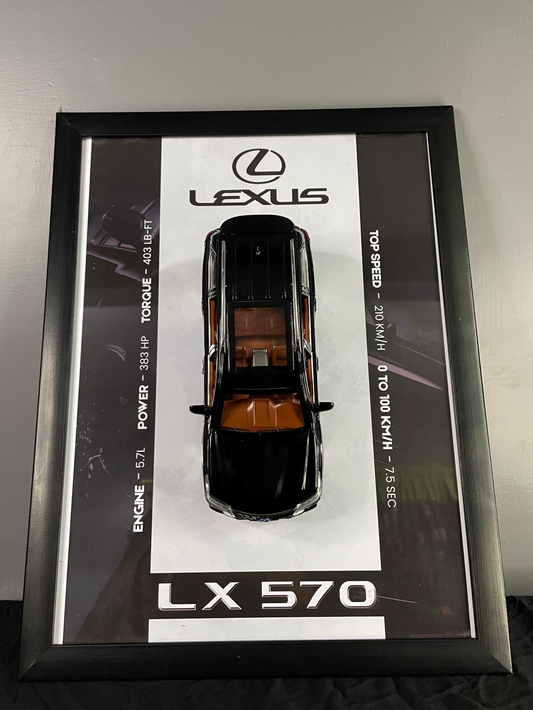 Lexus LX 570 | Car Scale 1:24 | 3D Diecast Frame | Cars Wall Art