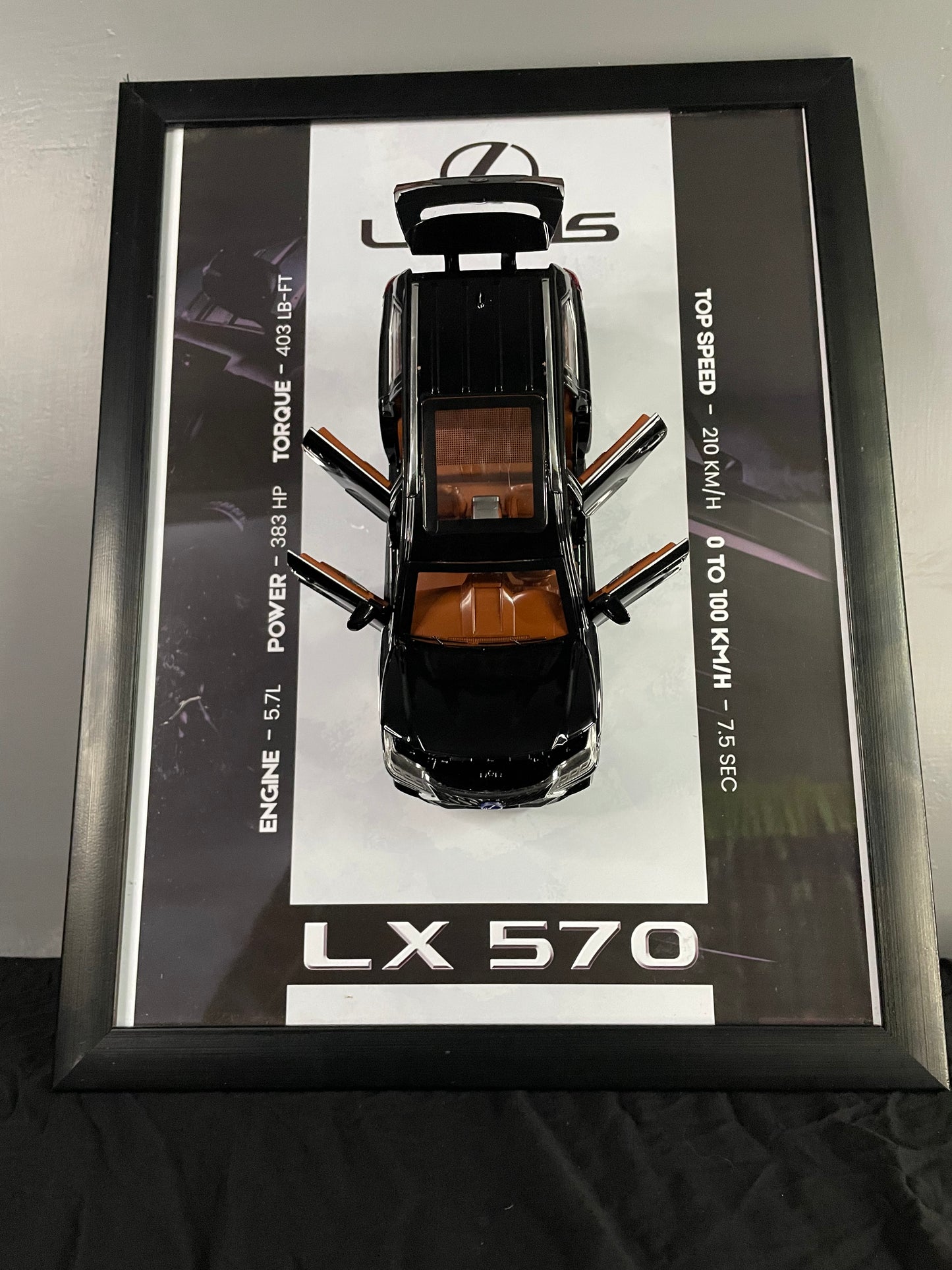 Lexus LX 570 | Car Scale 1:24 | 3D Diecast Frame | Cars Wall Art