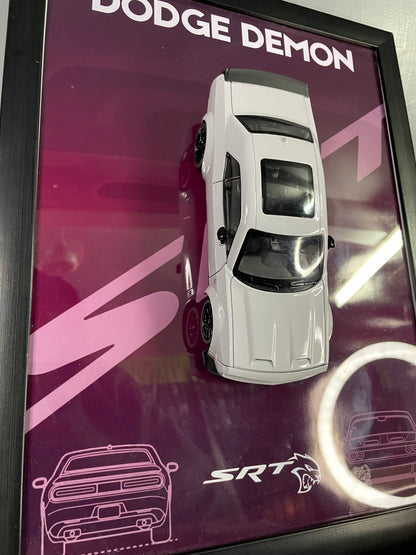 Dodge Challenger SRT Demon | Car Scale 1:24 | 3D Diecast Frame | Cars Wall Art
