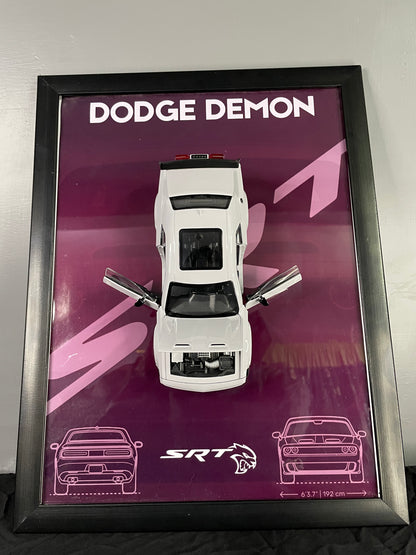 Dodge Challenger SRT Demon | Car Scale 1:24 | 3D Diecast Frame | Cars Wall Art
