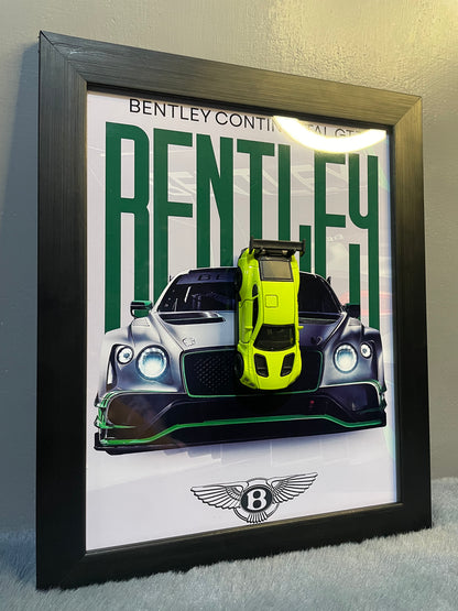 Bentley Continental GT3 | Car Scale 1:43 | 3D Diecast Frame | Cars Wall Art
