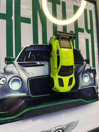 Bentley Continental GT3 | Car Scale 1:43 | 3D Diecast Frame | Cars Wall Art